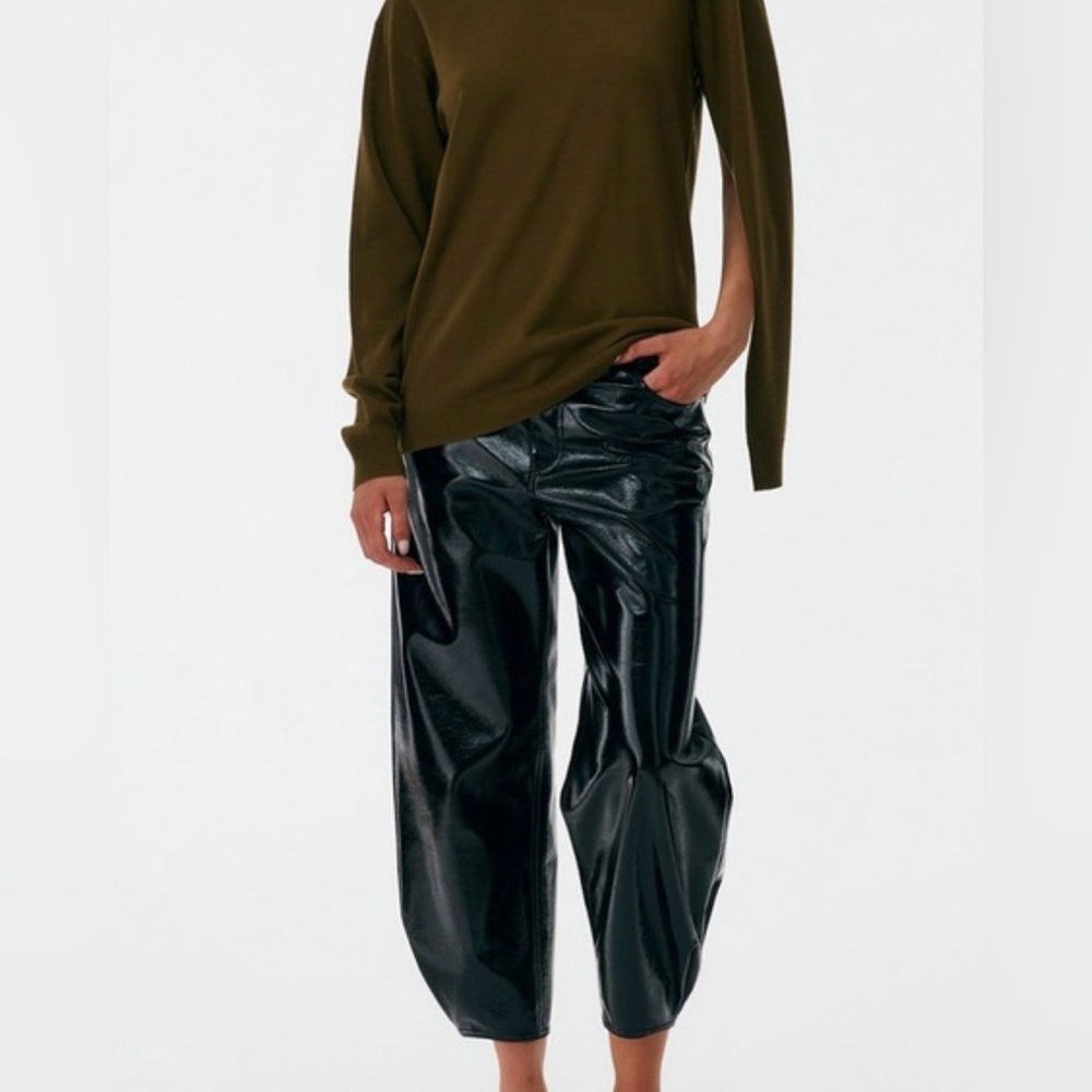 Tibi Faux Patent Sculpted Brancusi Pant 27